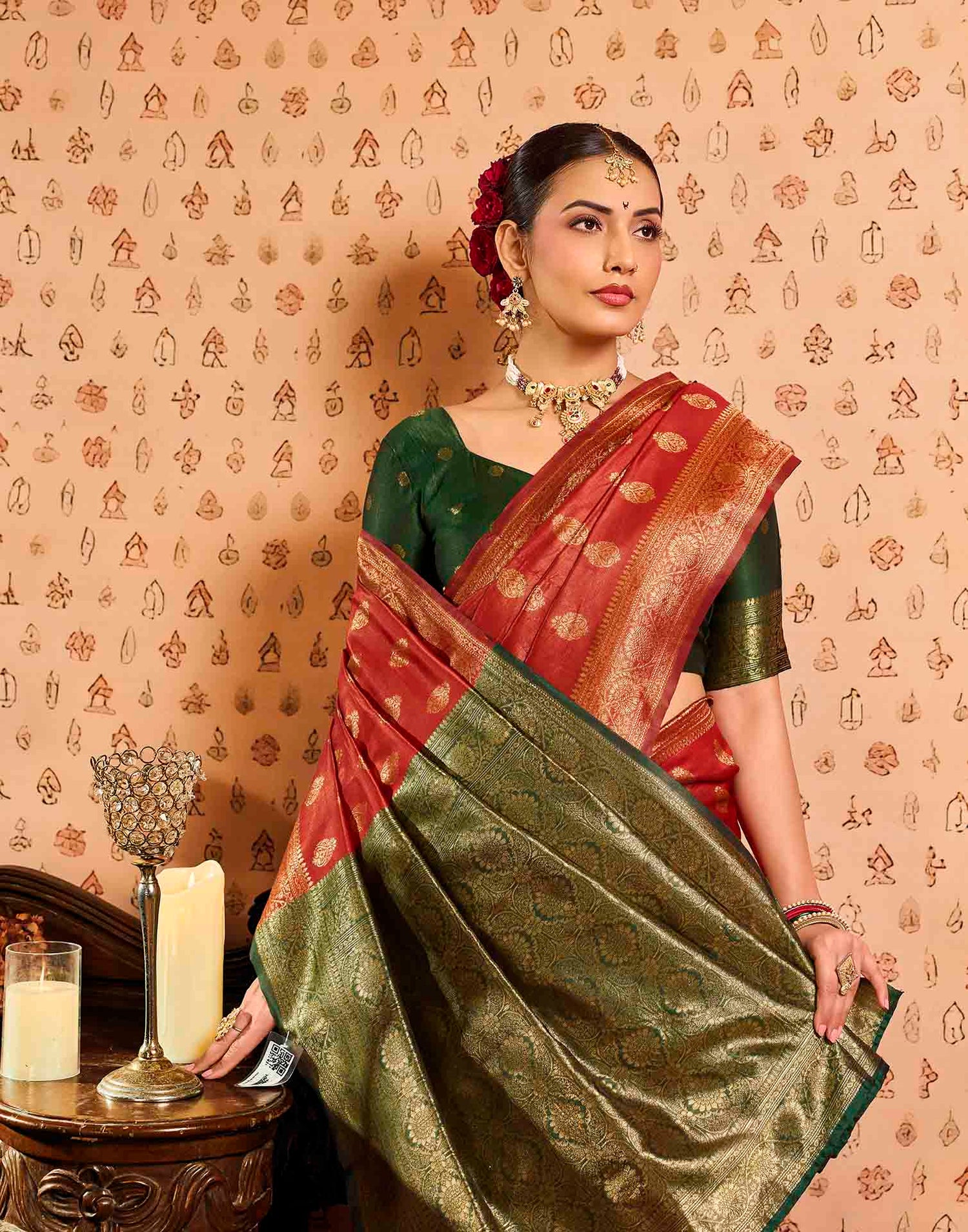 Red Silk Woven Banarasi Saree