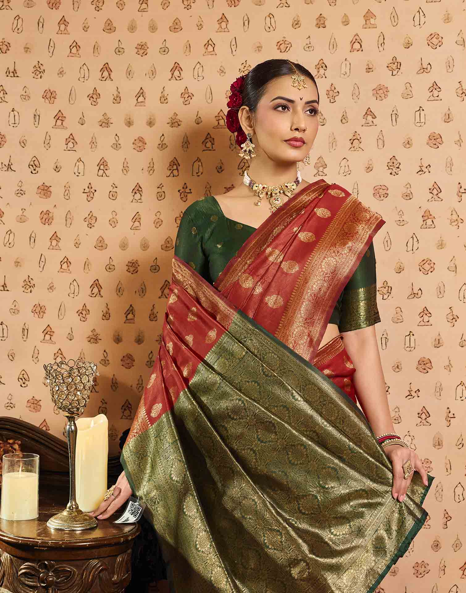 Red Silk Woven Banarasi Saree