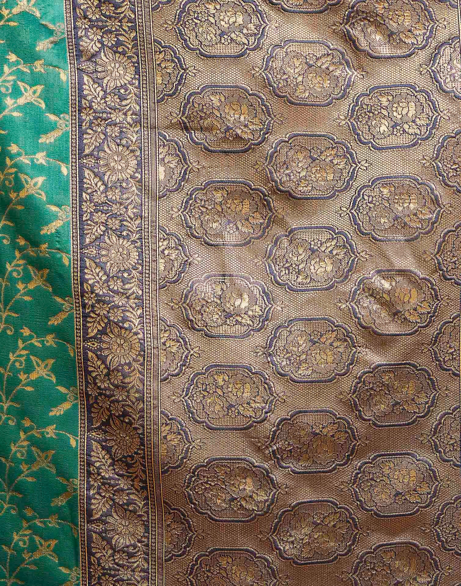 Sku Blue,Blue Silk Woven Banarasi Saree