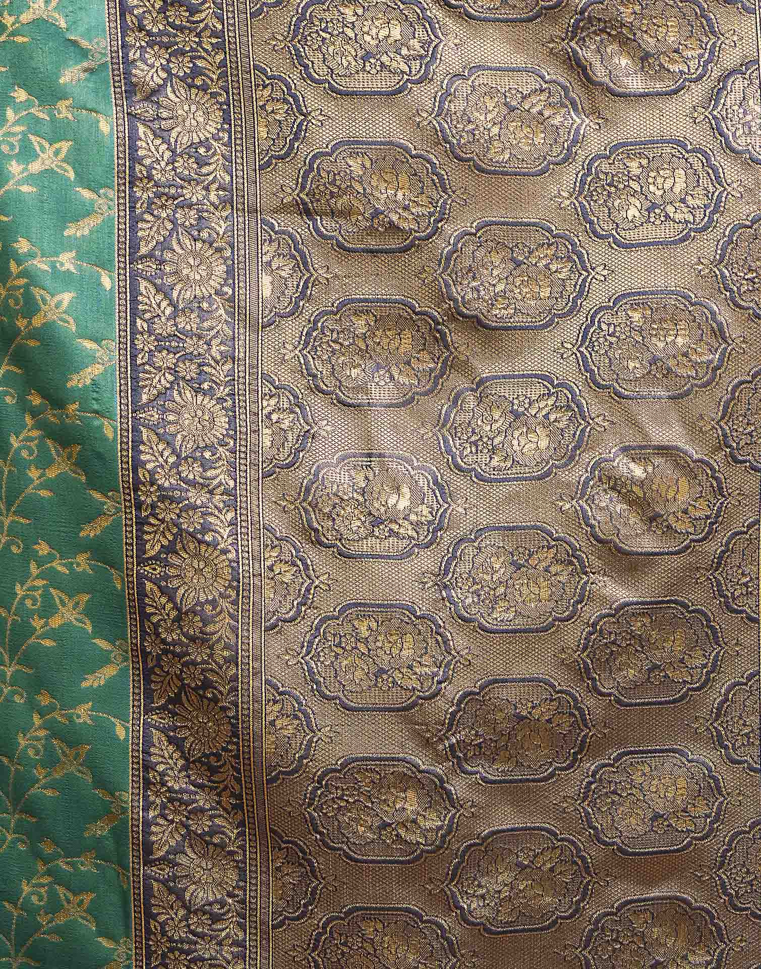 Sku Blue,Blue Silk Woven Banarasi Saree