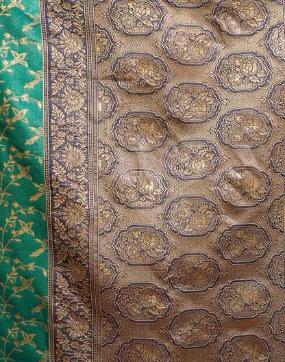 Sku Blue,Blue Silk Woven Banarasi Saree