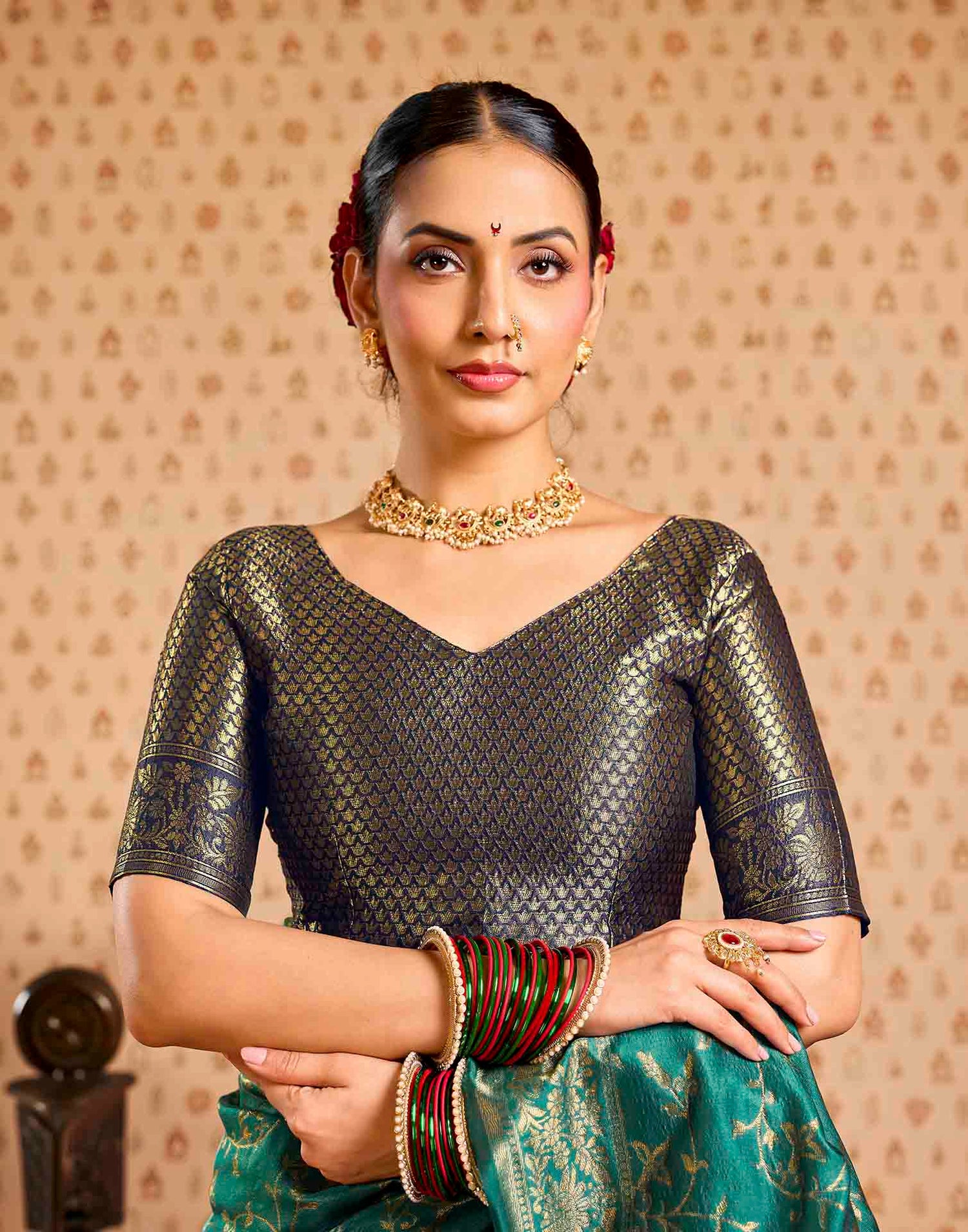 Sku Blue,Blue Silk Woven Banarasi Saree