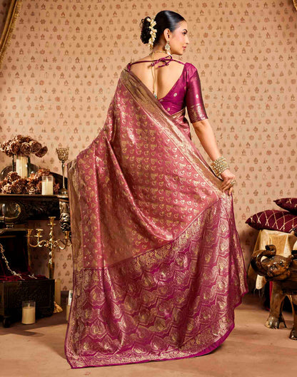 Light Pink Silk Woven Paithani Saree