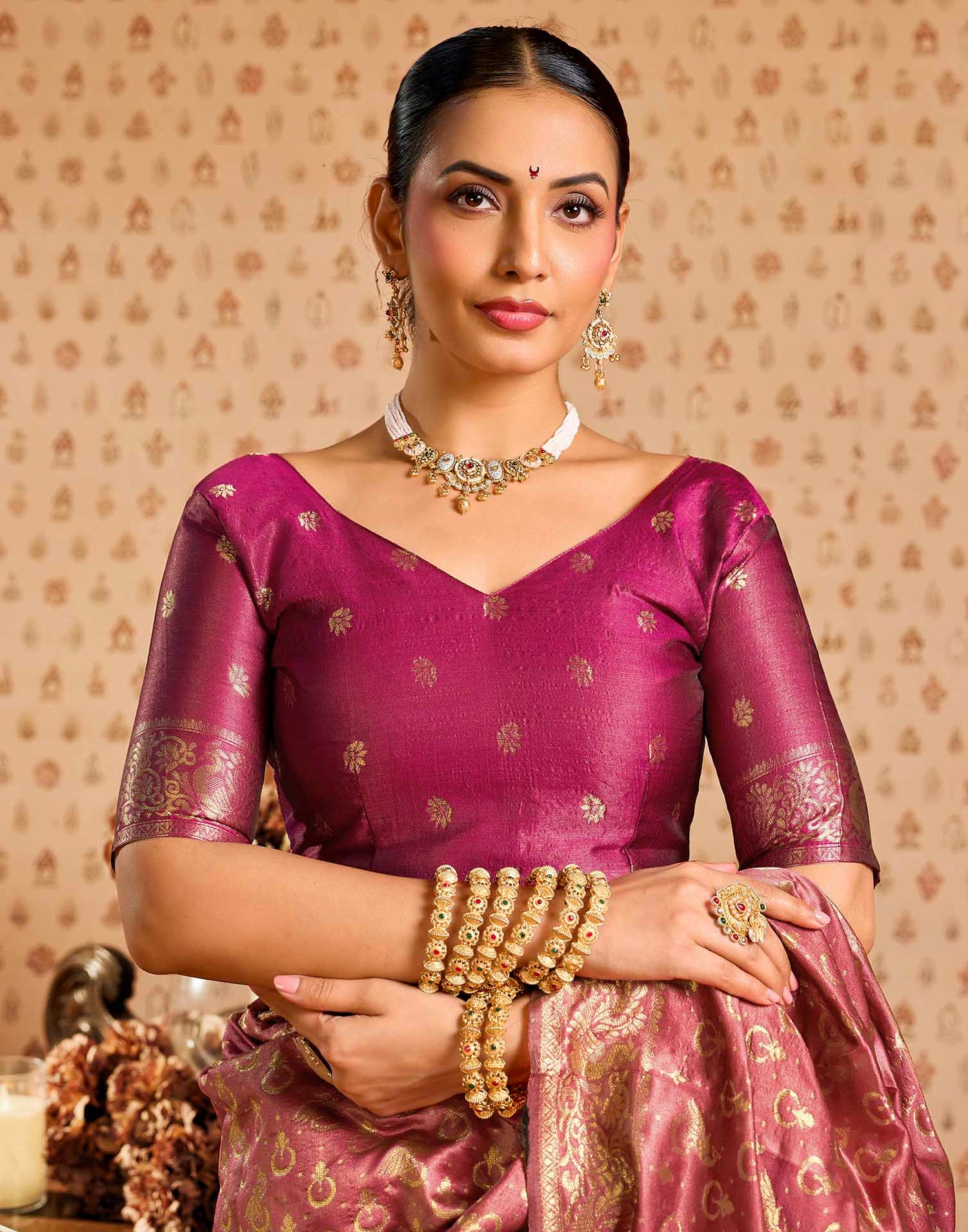 Light Pink Silk Woven Paithani Saree