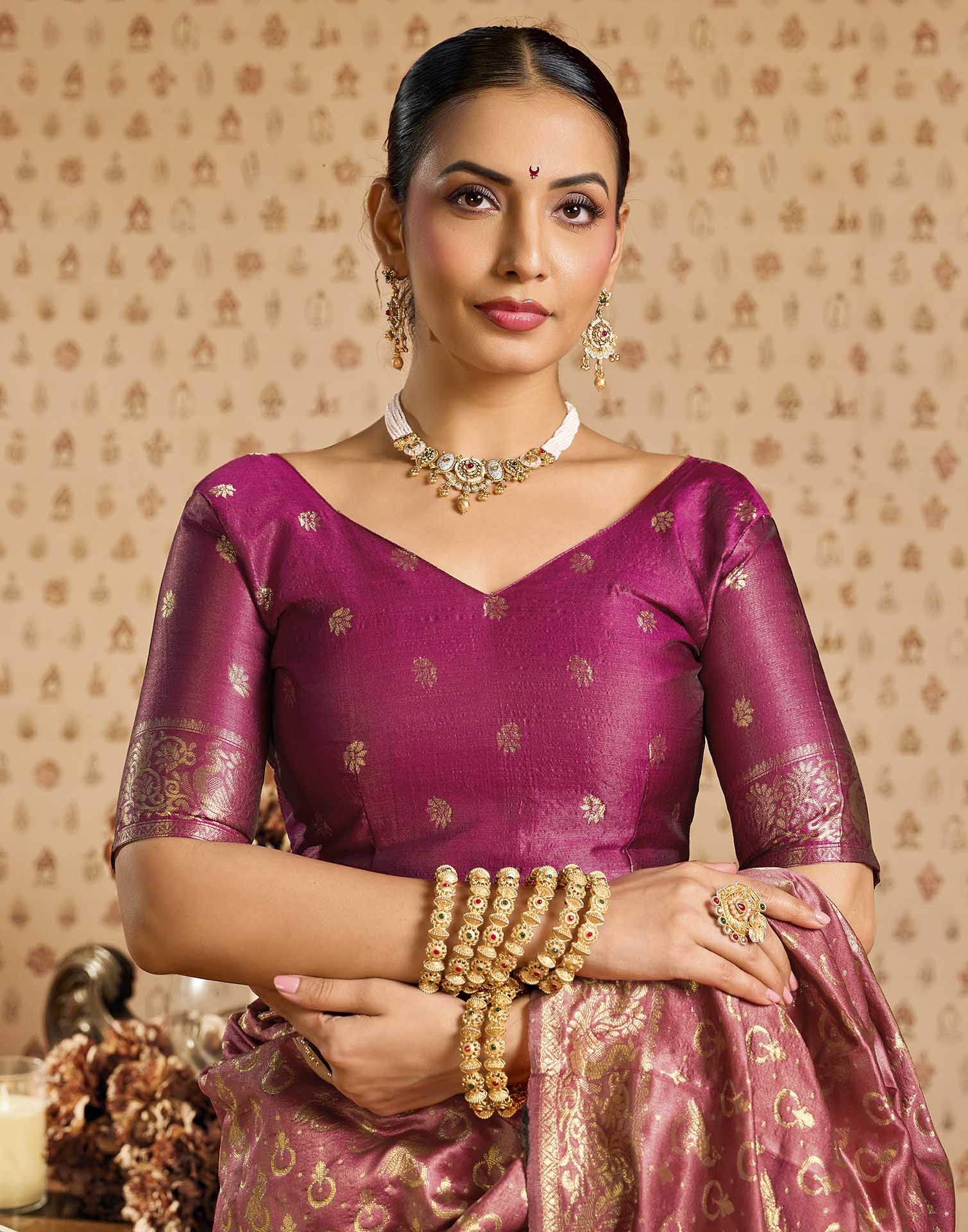 Light Pink Silk Woven Paithani Saree