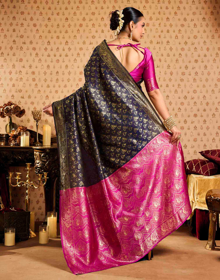 Black Silk Woven Paithani Saree