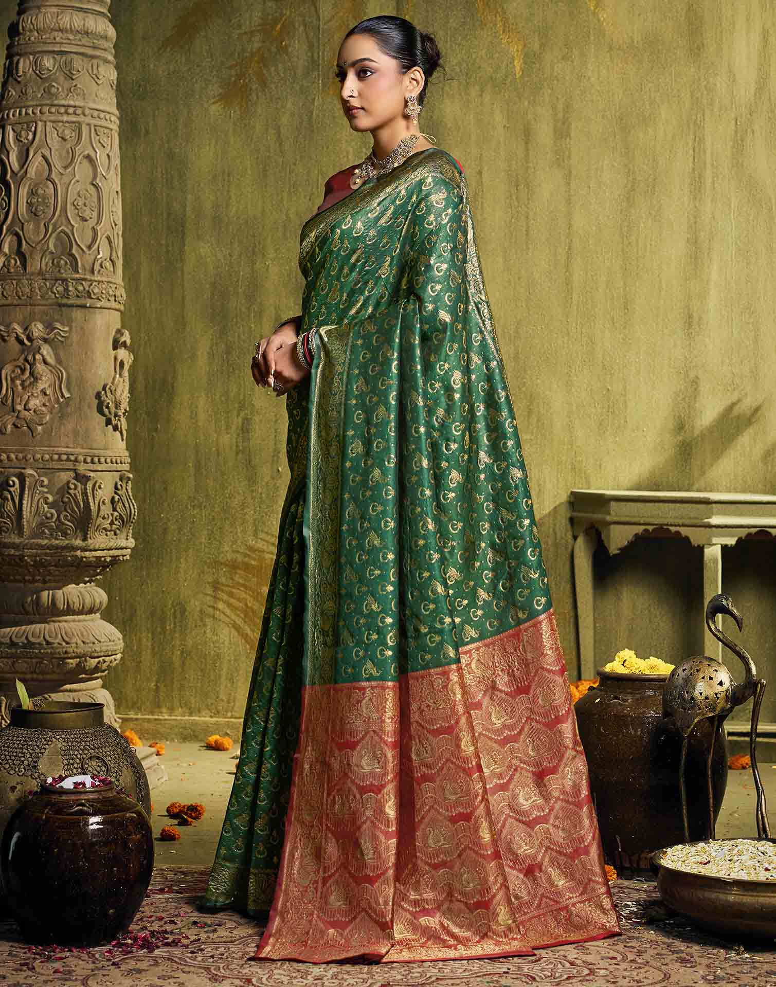 Green Silk Woven Paithani Saree