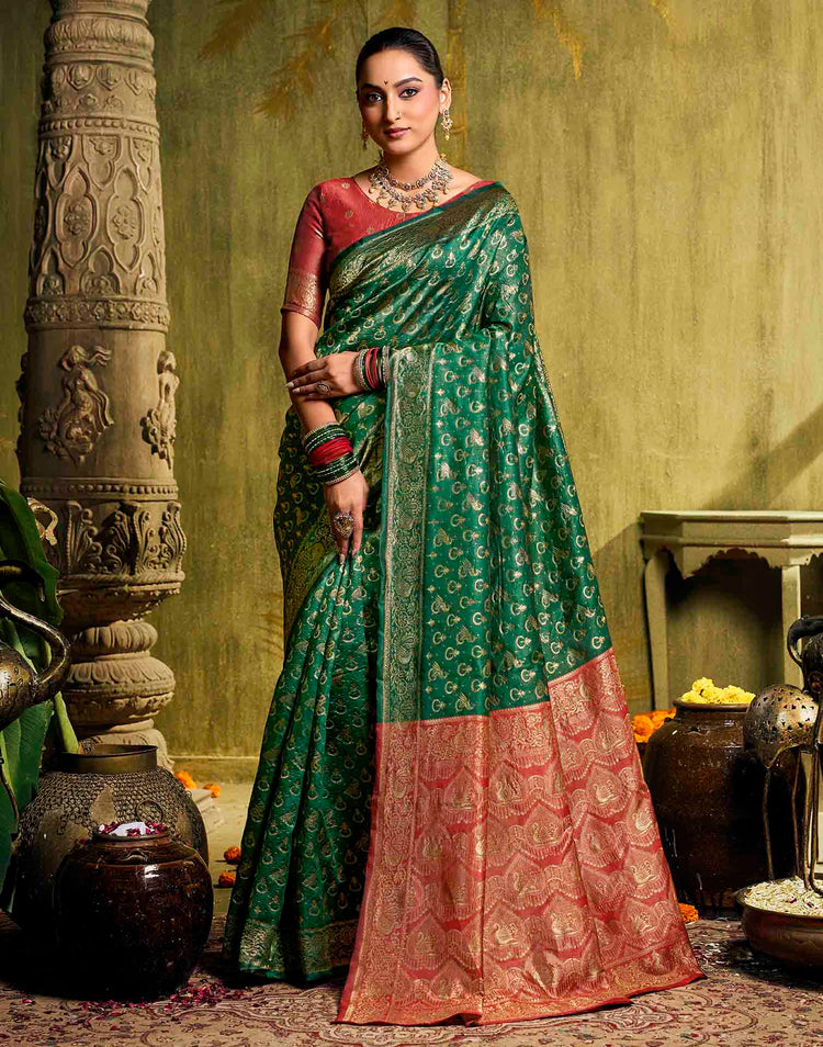 Green Silk Woven Paithani Saree