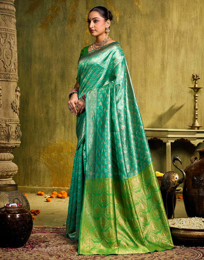 Turqouise Silk Woven Paithani Saree