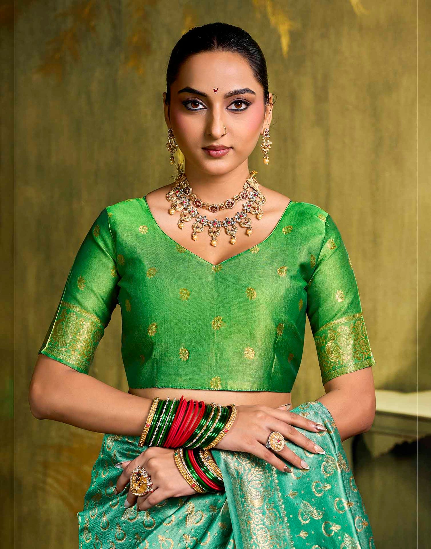 Turqouise Silk Woven Paithani Saree