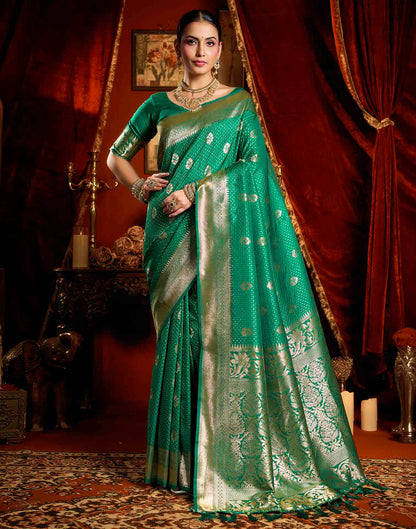 Green Silk Woven Banarasi Saree