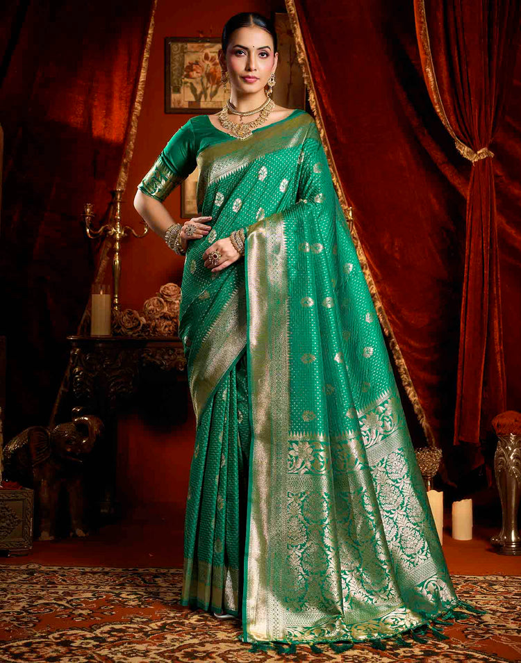 Green Silk Woven Banarasi Saree