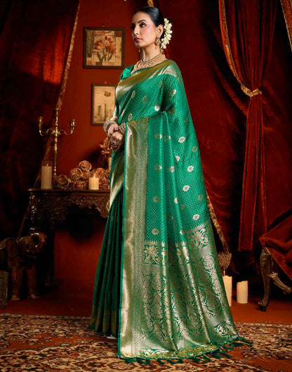 Green Silk Woven Banarasi Saree