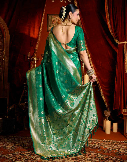 Green Silk Woven Banarasi Saree