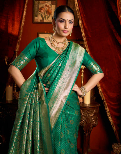 Green Silk Woven Banarasi Saree