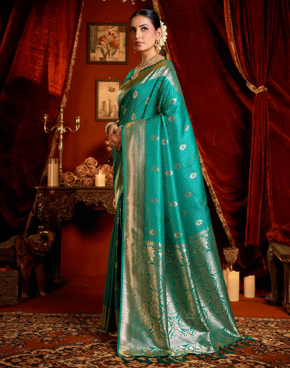 Blue Silk Woven Banarasi Saree