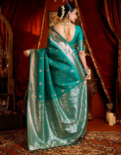 Blue Silk Woven Banarasi Saree