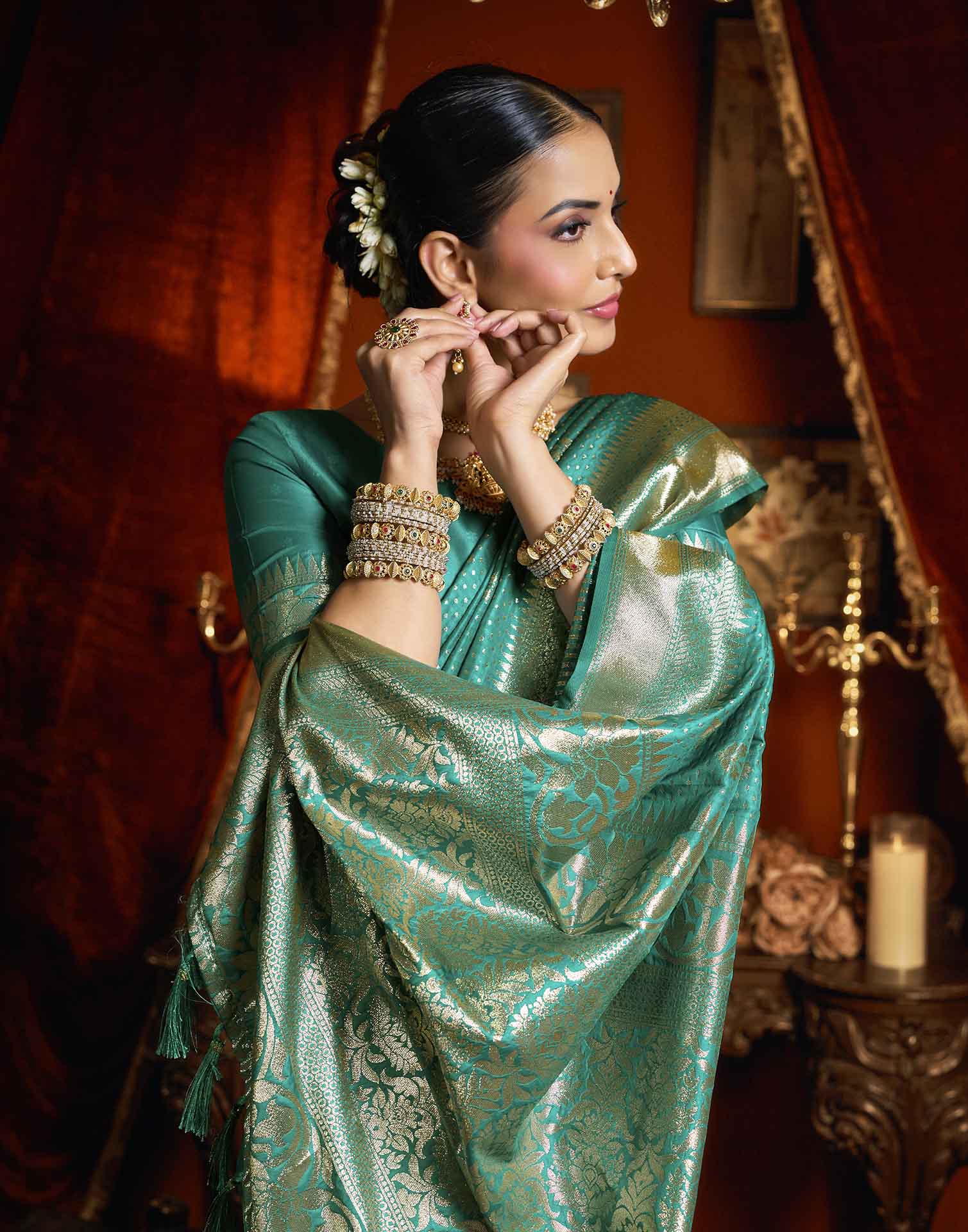 Blue Silk Woven Banarasi Saree