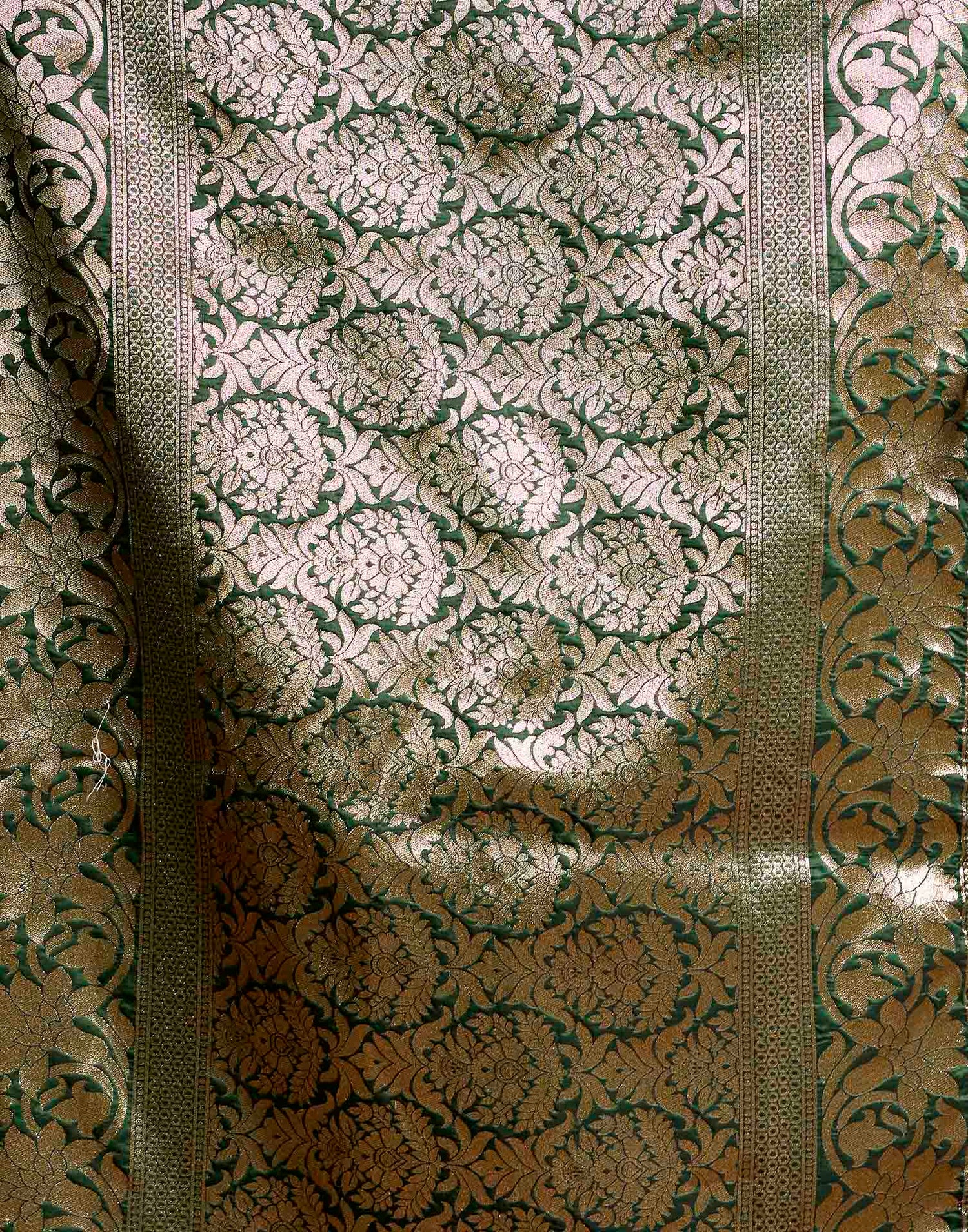 Dark Green Silk Woven Banarasi Saree