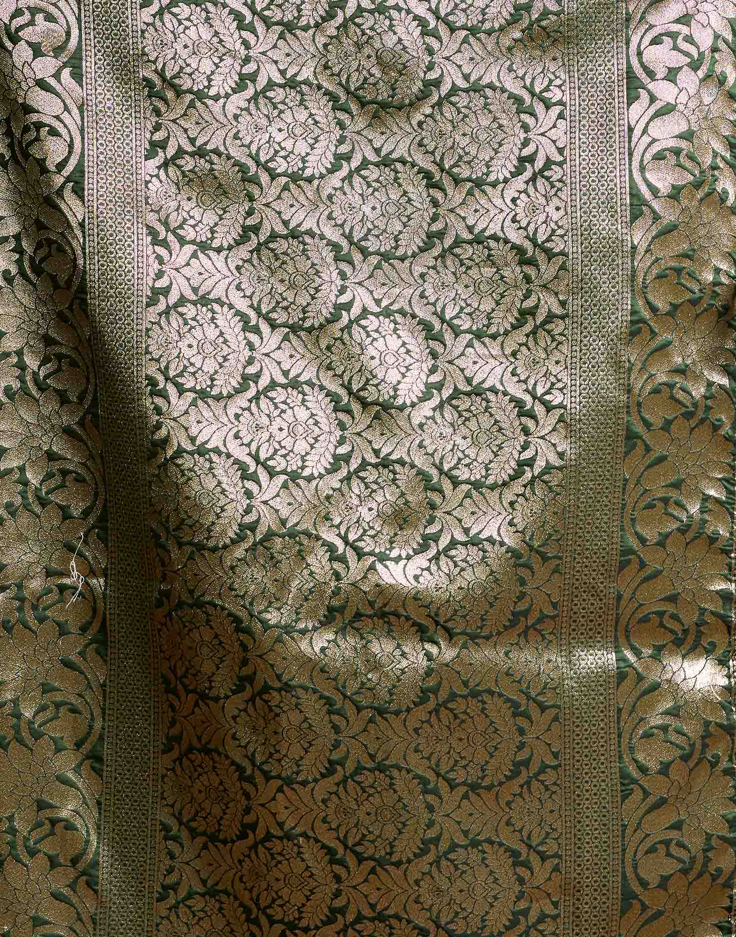 Dark Green Silk Woven Banarasi Saree