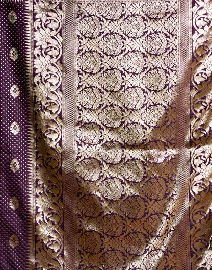 Purple Silk Woven Banarasi Saree