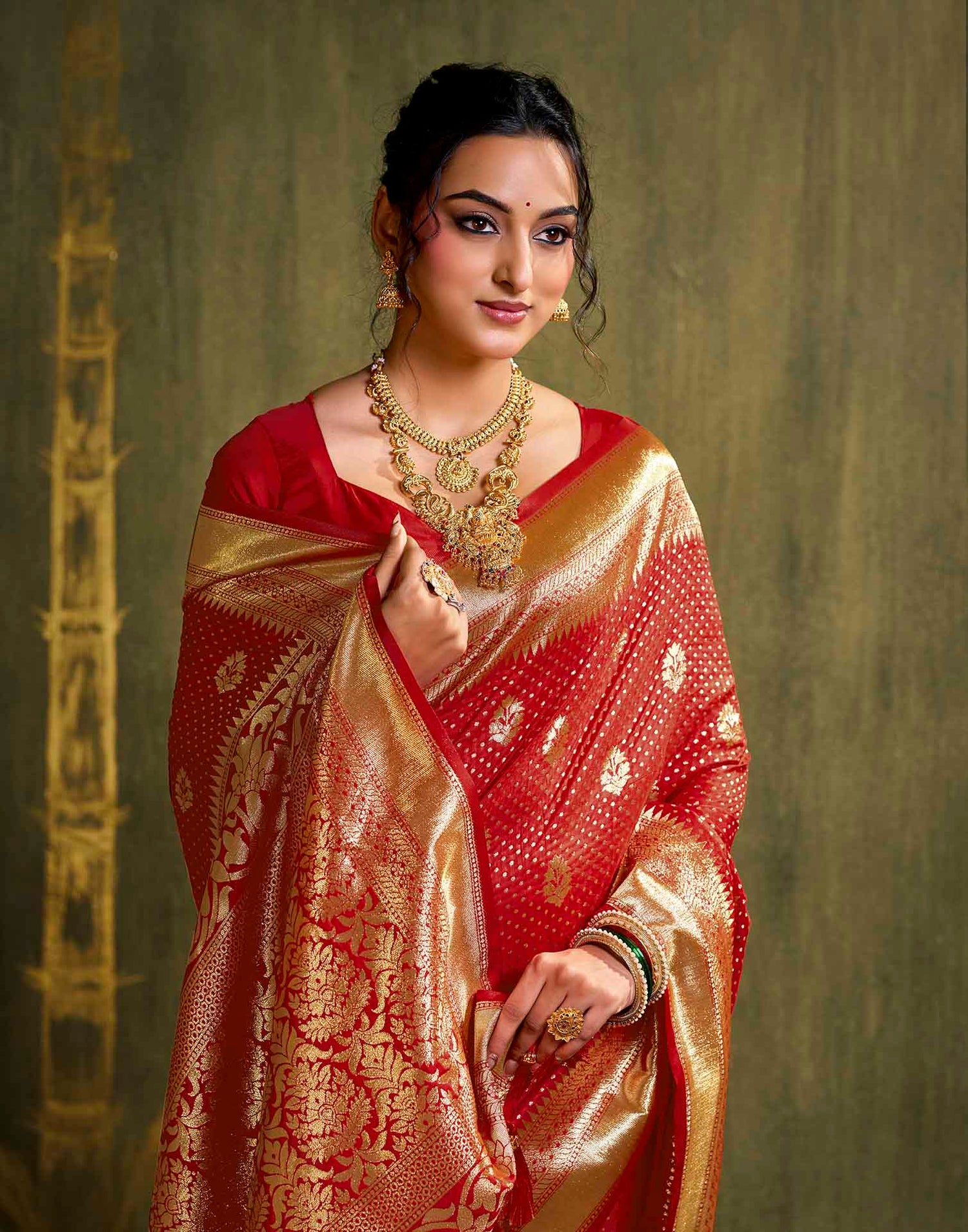Red Silk Woven Banarasi Saree