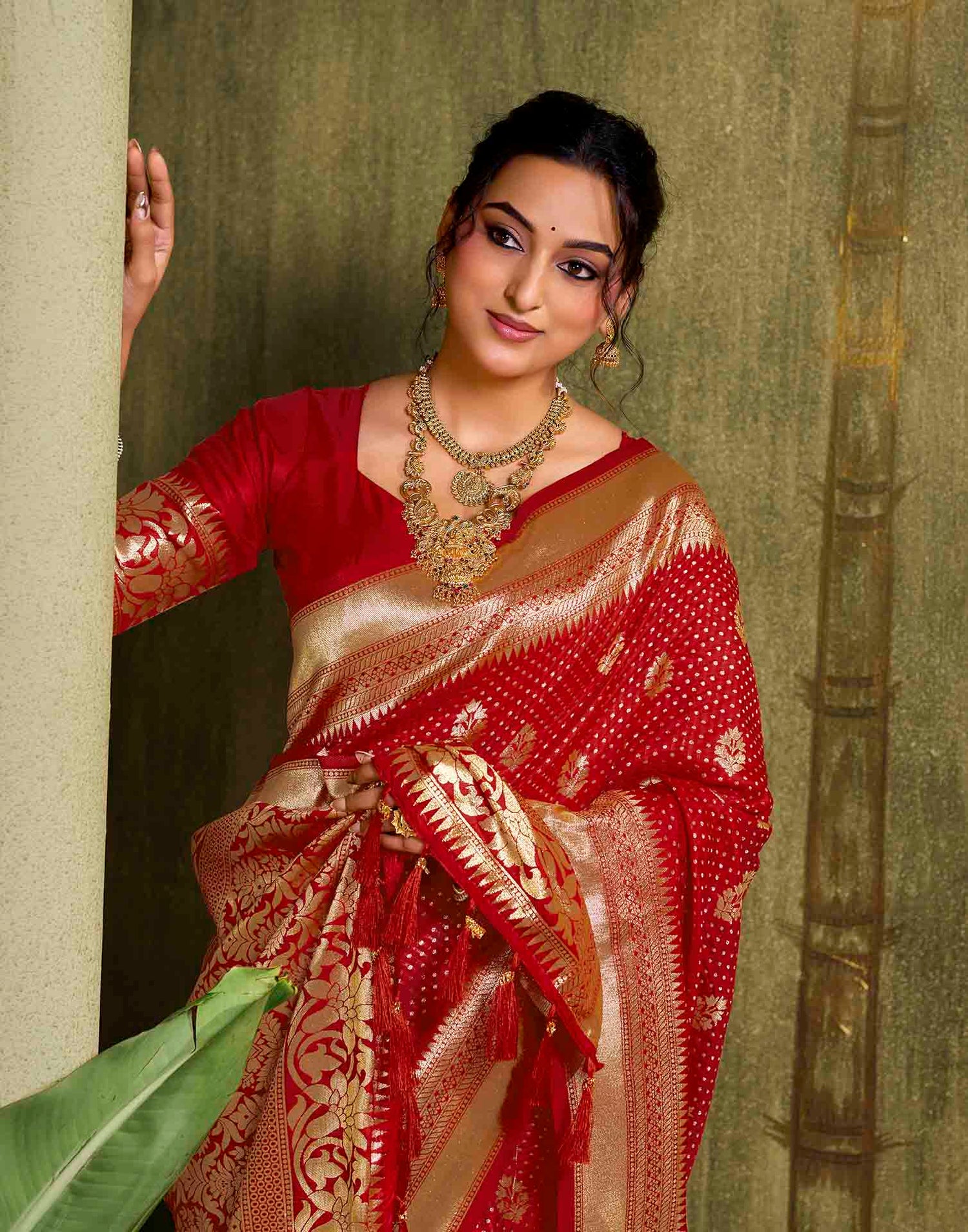 Red Silk Woven Banarasi Saree