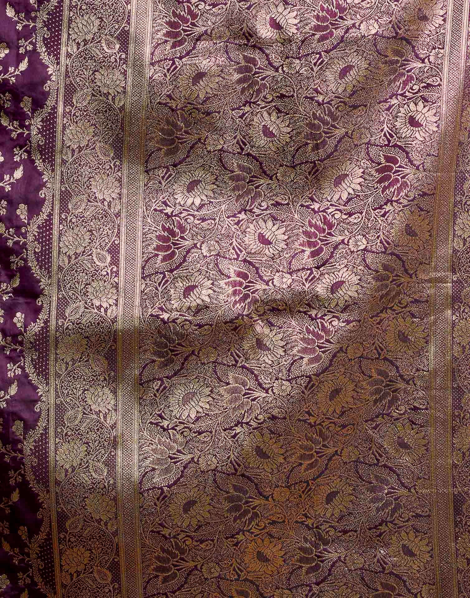 Purple Silk Woven Banarasi Saree
