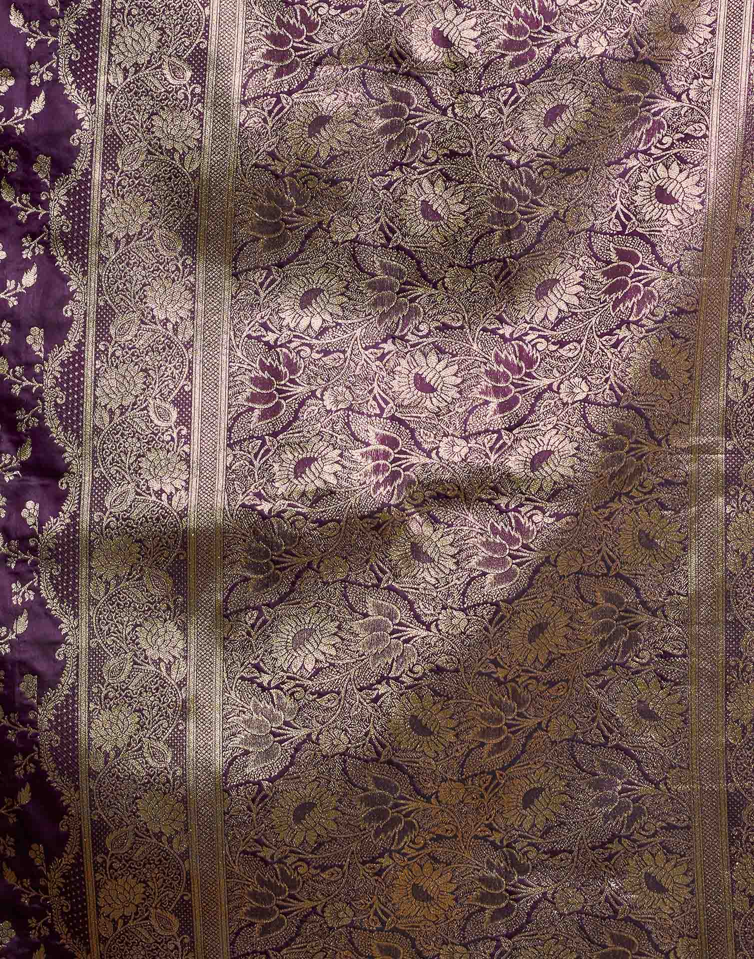 Purple Silk Woven Banarasi Saree