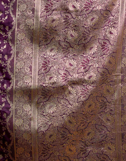 Purple Silk Woven Banarasi Saree