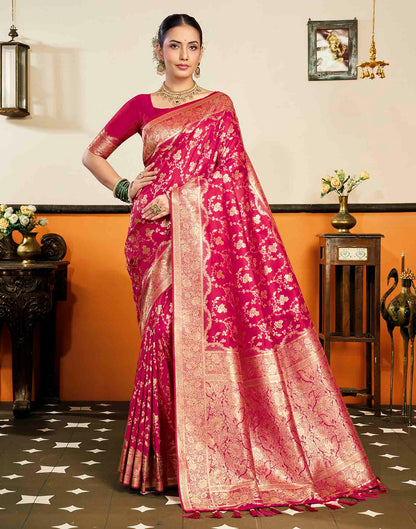 Red Silk Woven Banarasi Saree