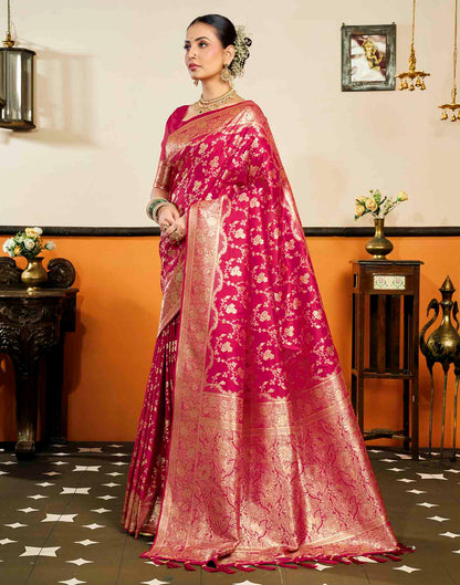 Red Silk Woven Banarasi Saree