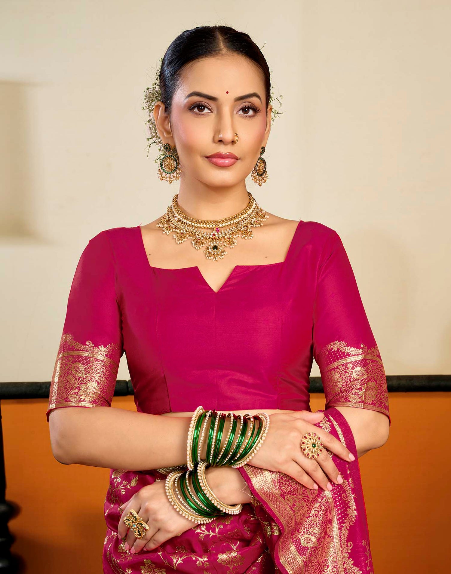 Red Silk Woven Banarasi Saree