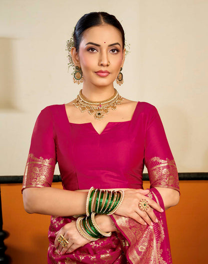 Red Silk Woven Banarasi Saree