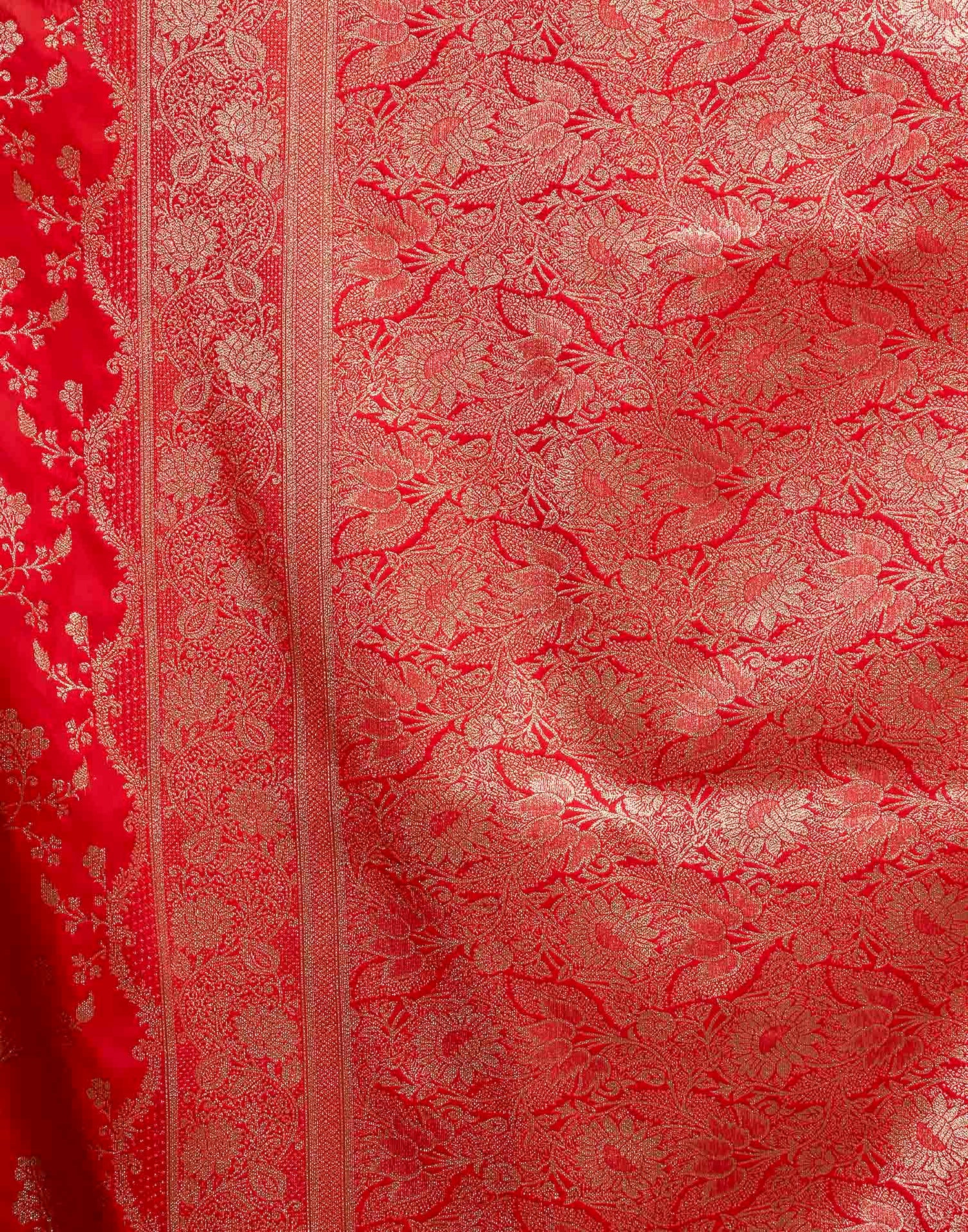 Red Silk Woven Banarasi Saree