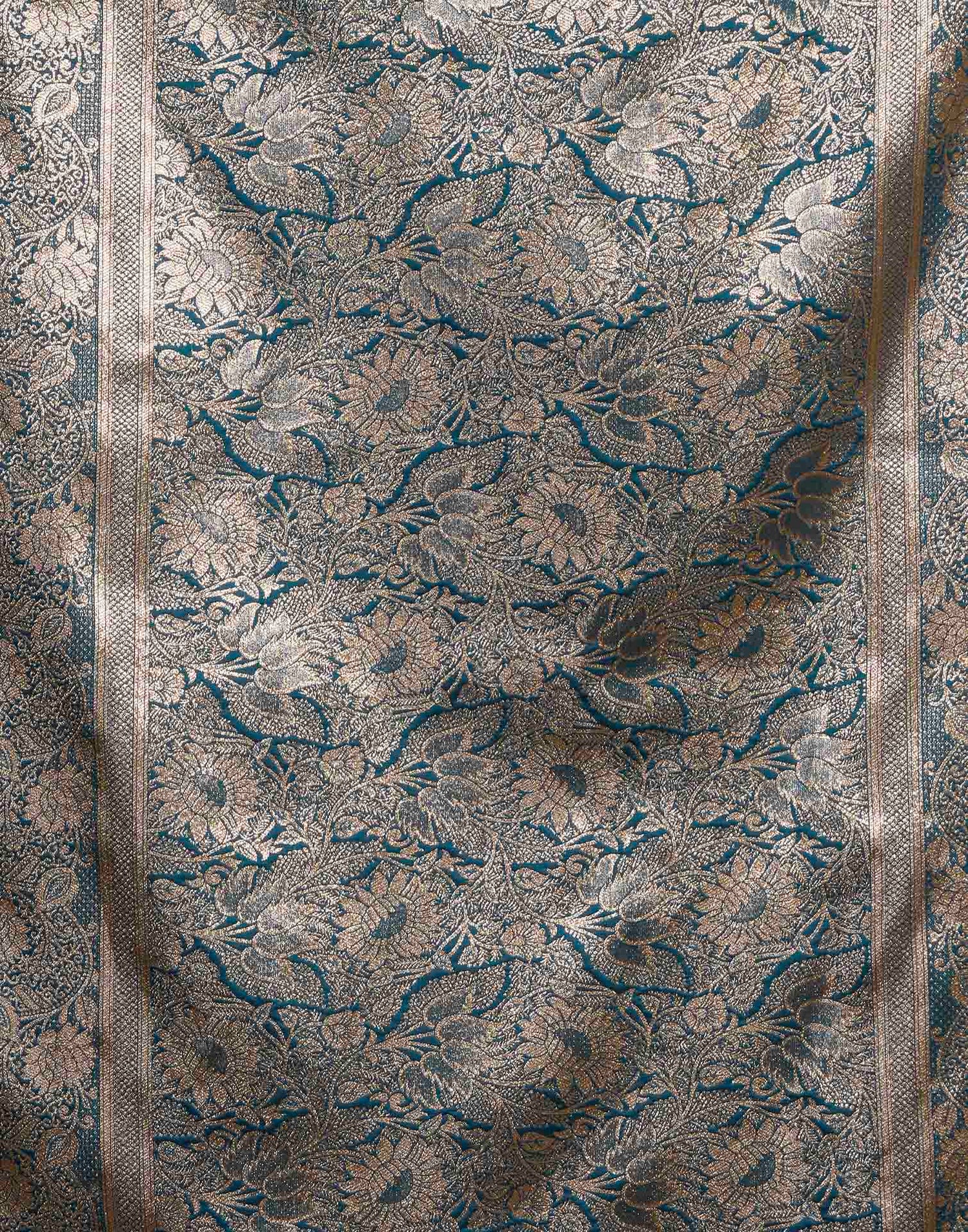 Dark Blue Silk Woven Banarasi Saree