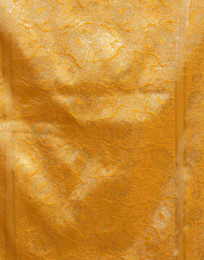 Yellow Silk Woven Banarasi Saree