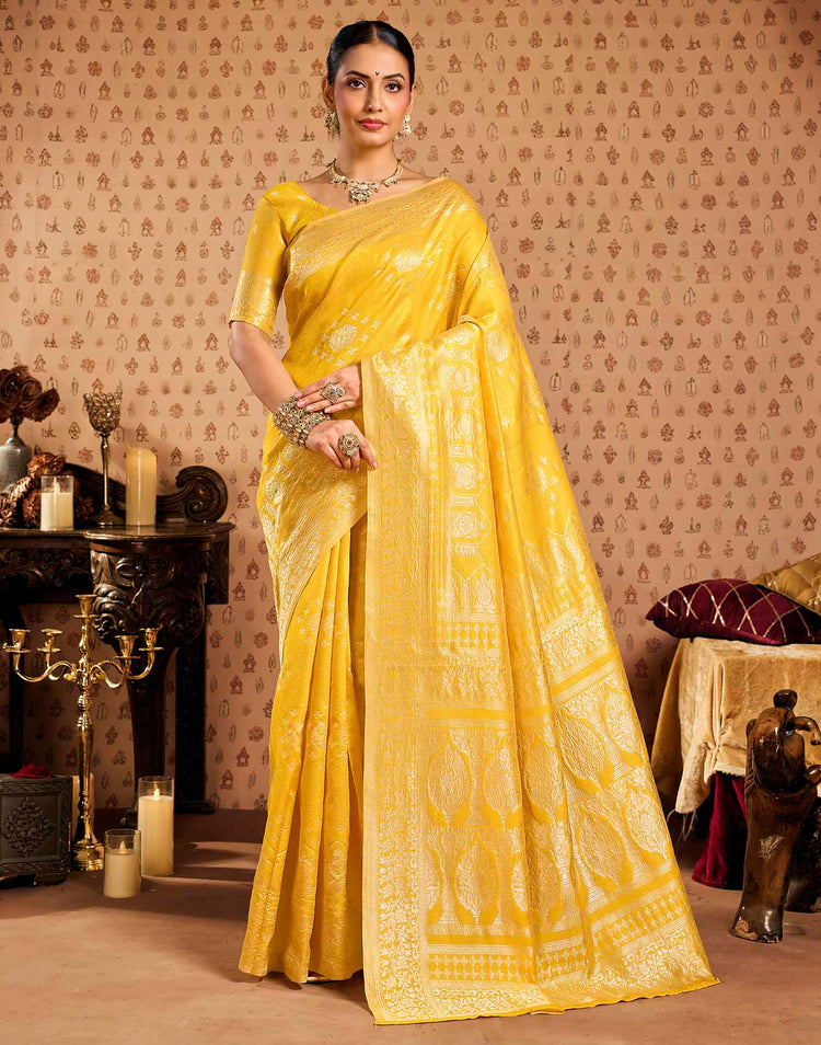 Yellow Woven Banarasi Saree