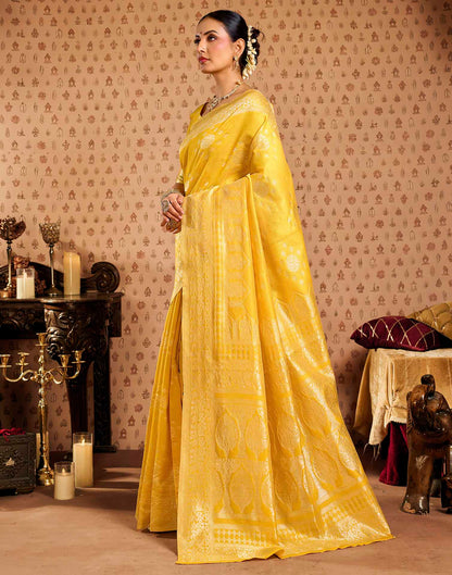 Yellow Woven Banarasi Saree