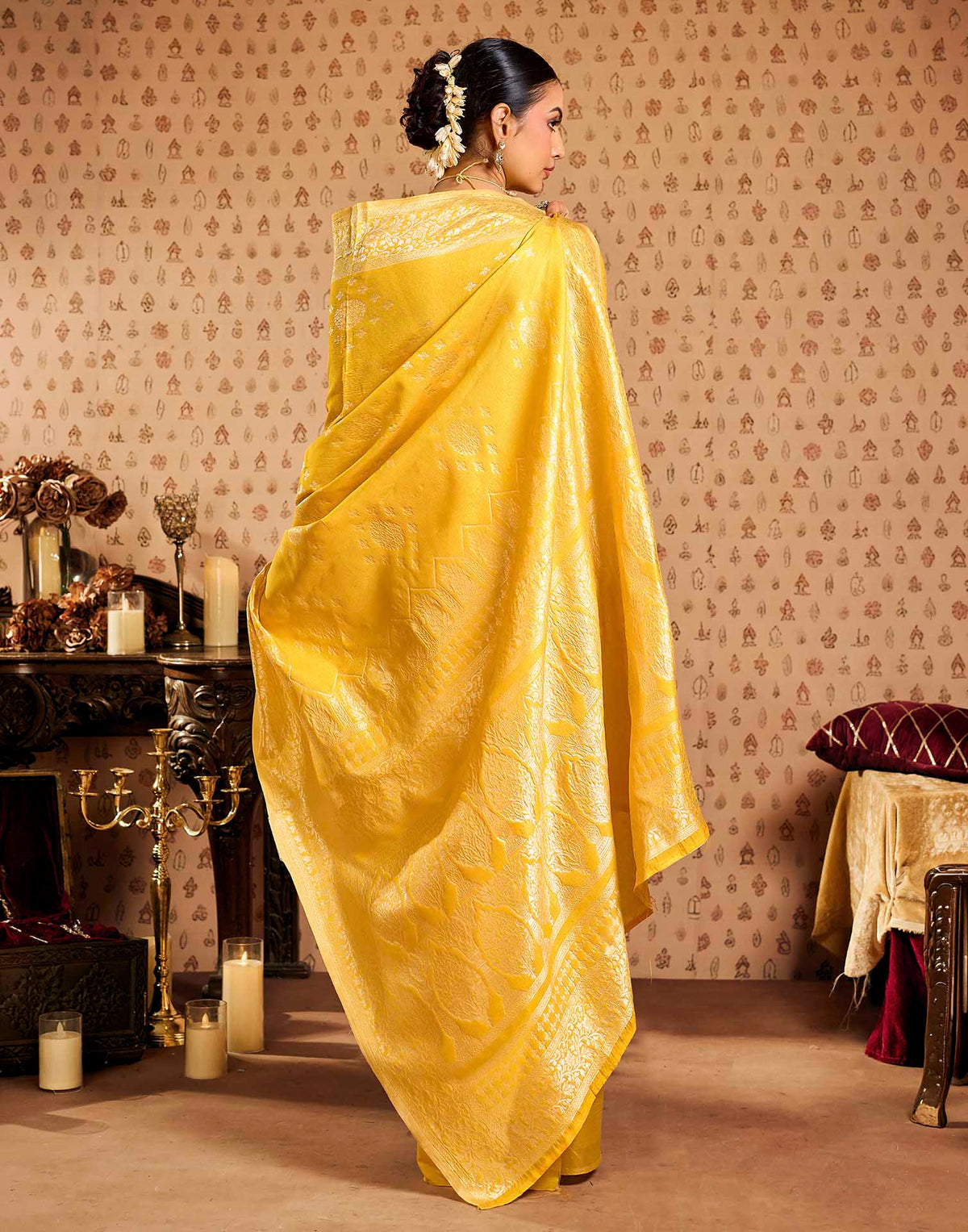 Yellow Woven Banarasi Saree