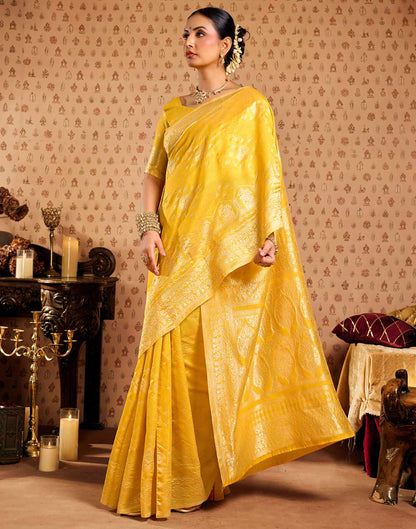 Yellow Woven Banarasi Saree