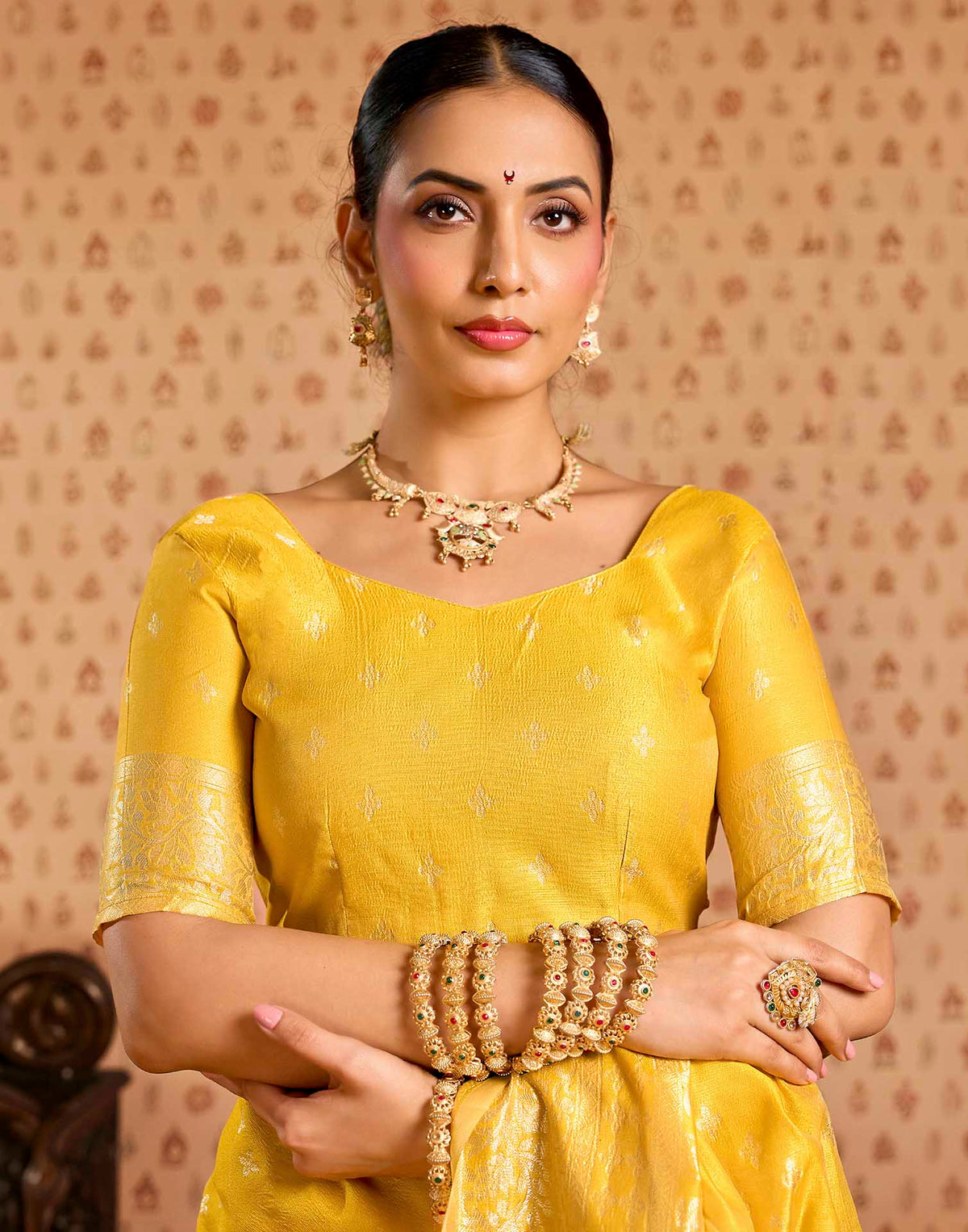 Yellow Woven Banarasi Saree