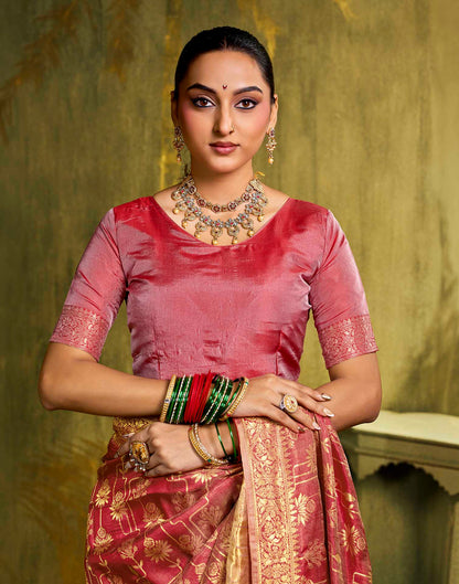 Light Pink Silk Woven Banarasi Saree