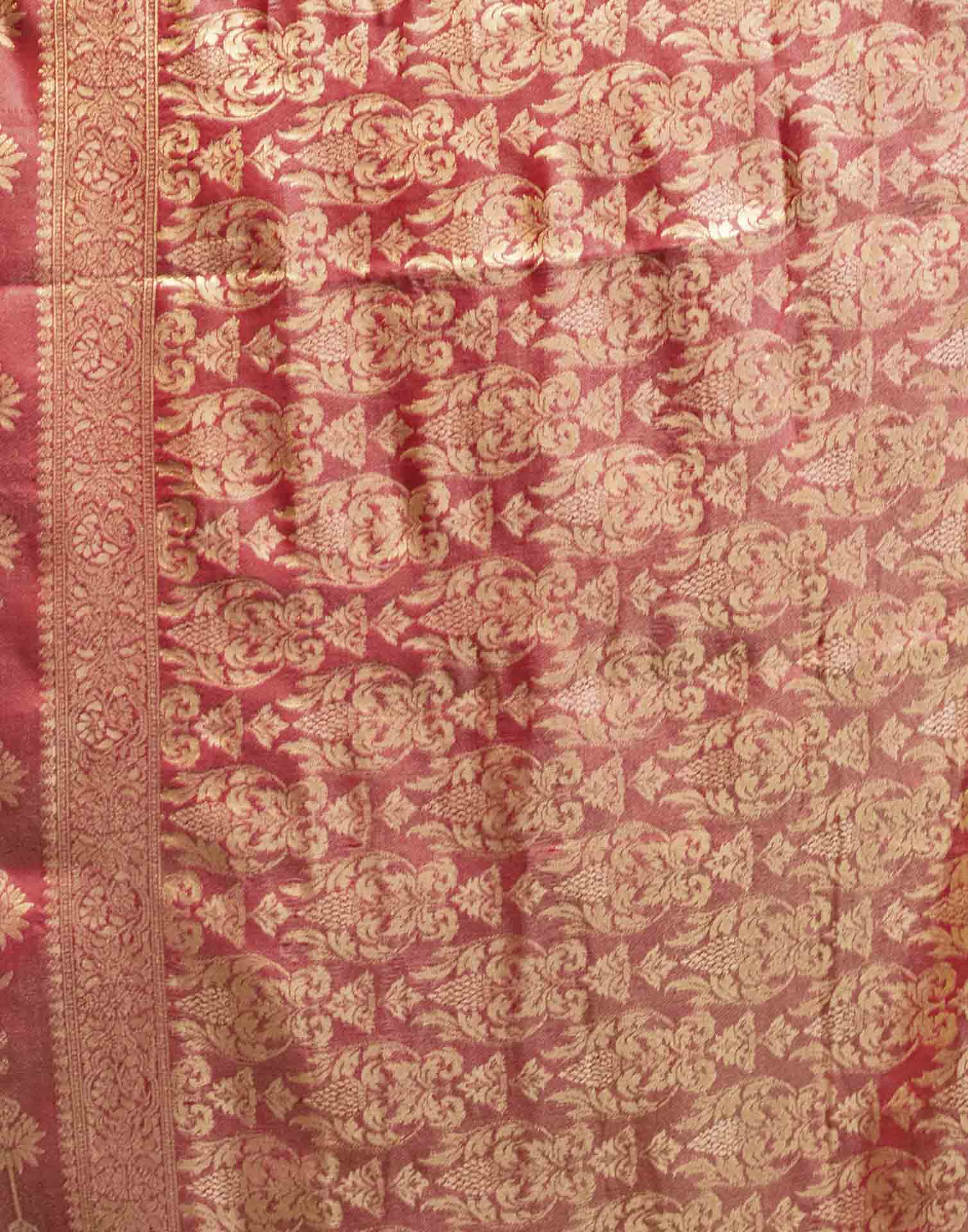 Light Pink Silk Woven Banarasi Saree