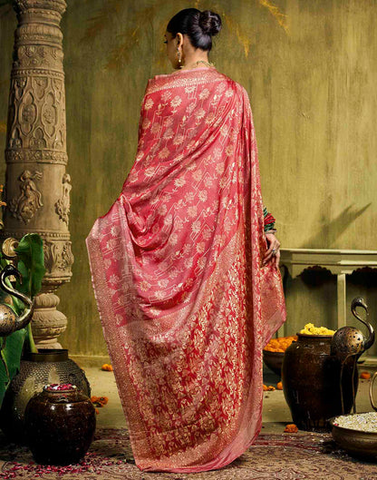 Light Pink Silk Woven Banarasi Saree