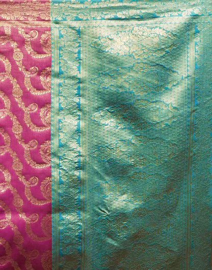Pink Silk Woven Banarasi Saree