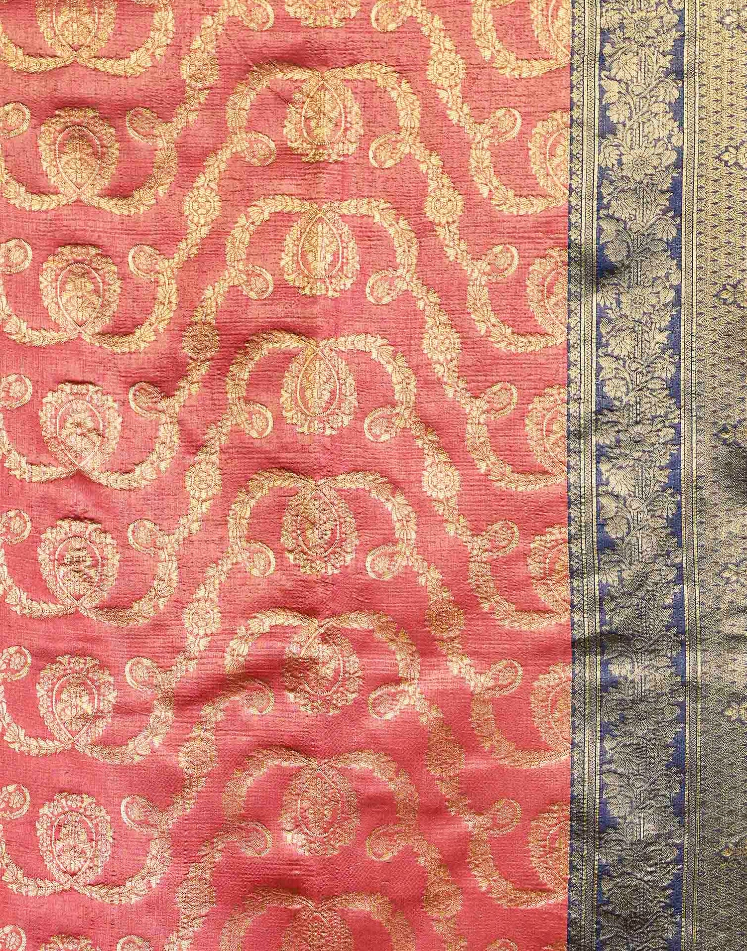Orange Silk Woven Banarasi Saree