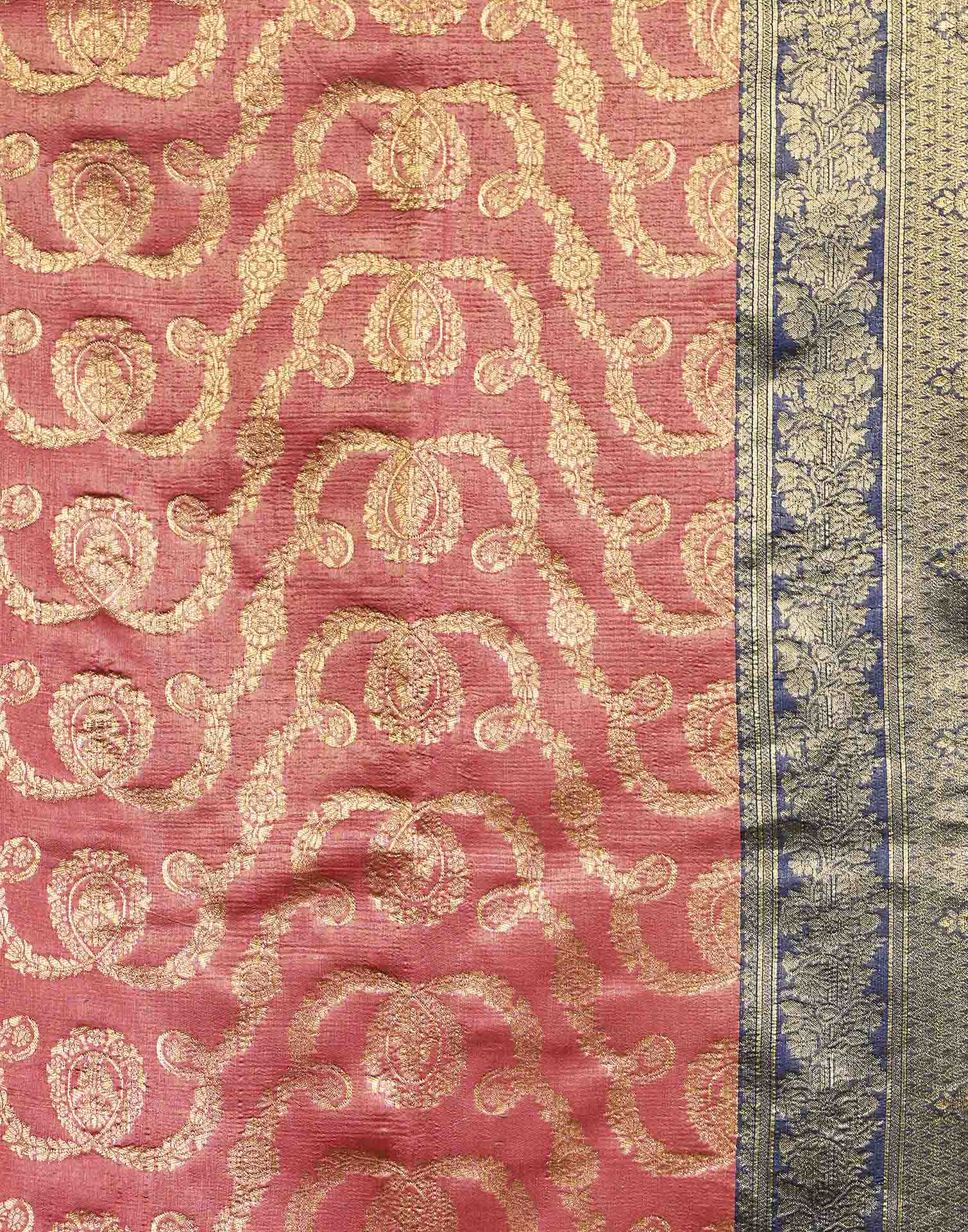 Orange Silk Woven Banarasi Saree