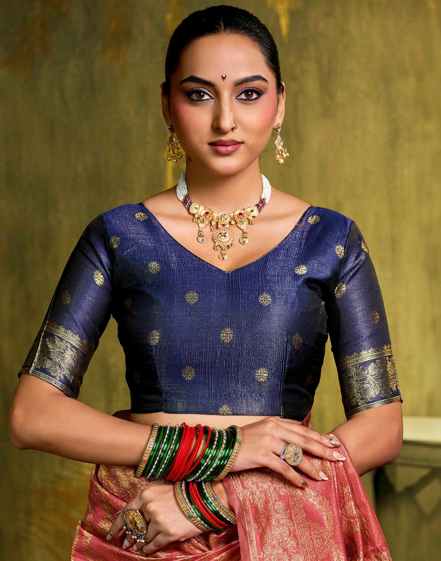 Orange Silk Woven Banarasi Saree