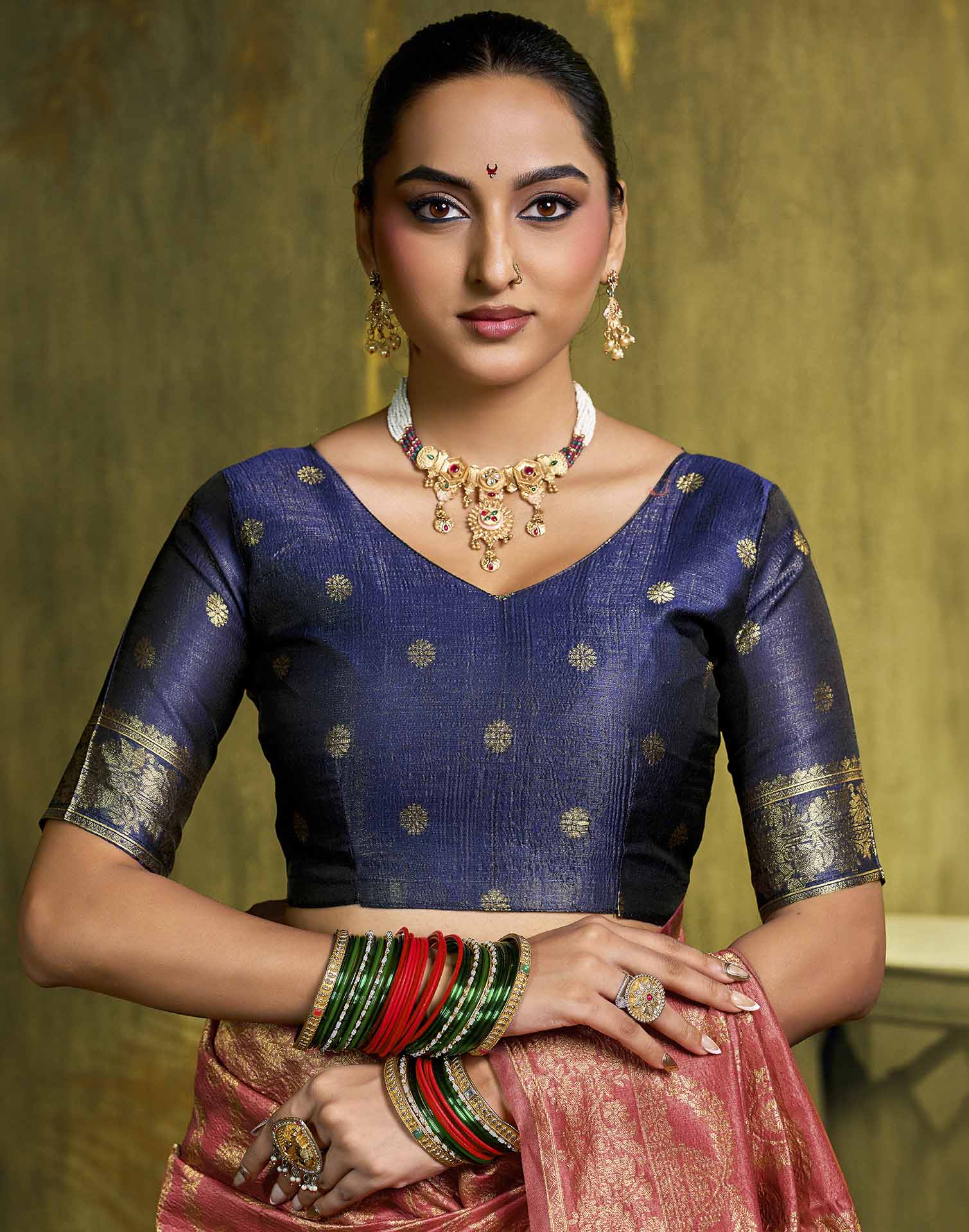 Orange Silk Woven Banarasi Saree